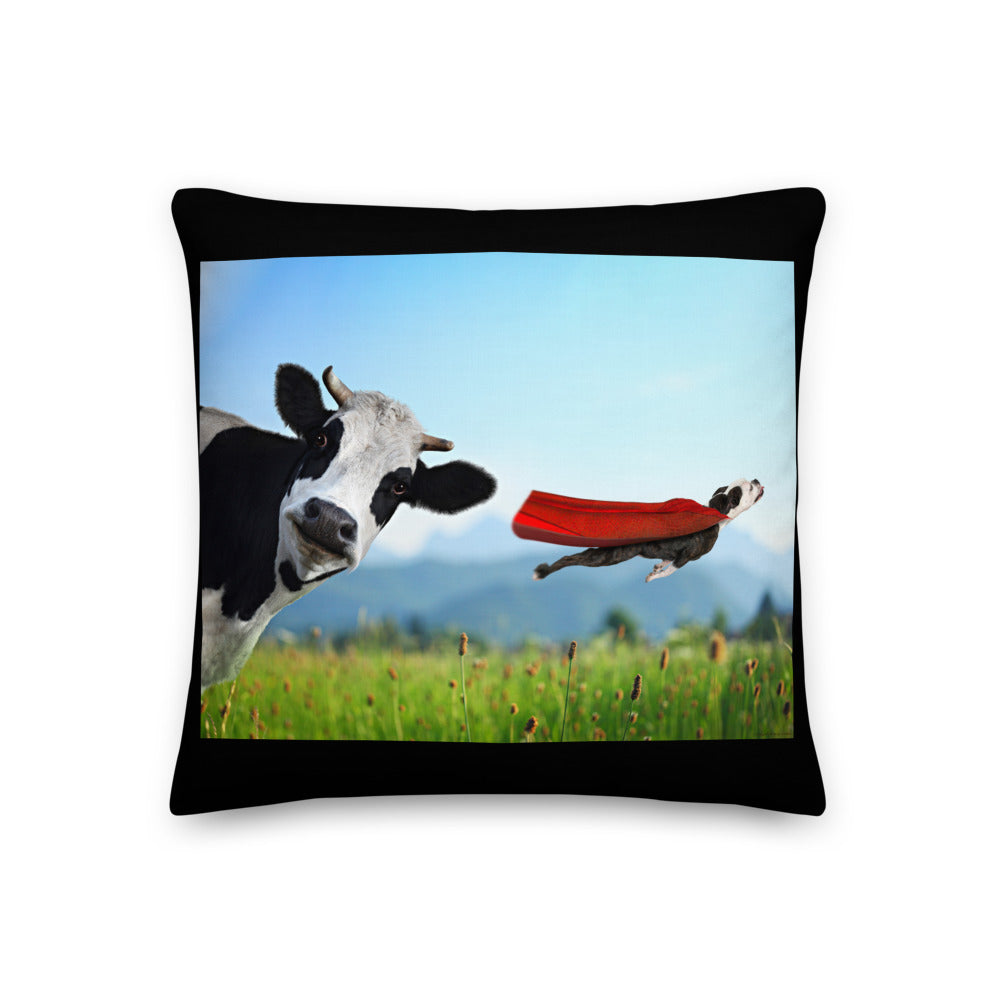 Premium Stuffed Pillow - Cow & Super Dog