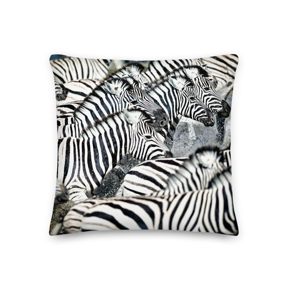Premium Stuffed Pillow - Zebra Splash