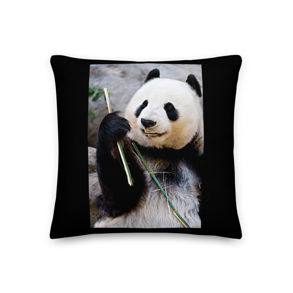 Premium Stuffed Pillow - Happy Bamboo Panda