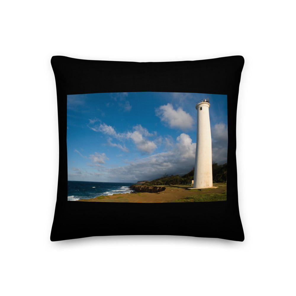 Premium Stuffed Pillow - North Point Lighthouse, Hawaii, Big Island