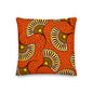 Premium Stuffed Pillow - African Fans in Yellow & Orange