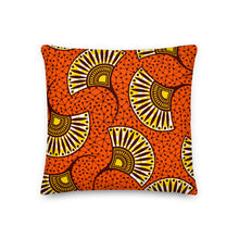 Load image into Gallery viewer, Premium Stuffed Pillow - African Fans in Yellow &amp; Orange
