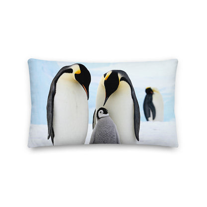Premium Stuffed Pillow - Emperor Penguin Family