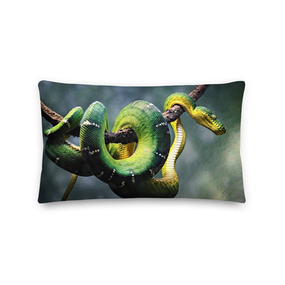 Premium Stuffed Pillow - Green Tree Python