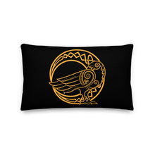 Load image into Gallery viewer, Premium Stuffed Pillow - Odin&#39;s Raven on a Crescent Moon
