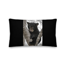 Load image into Gallery viewer, Premium Black Stuffed Pillow - Baby Black Bear in a Tree
