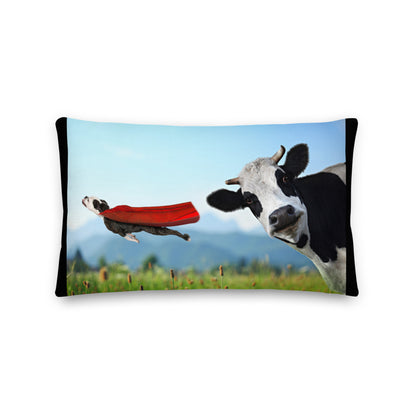 Premium Stuffed Pillow - Cow & Super Dog
