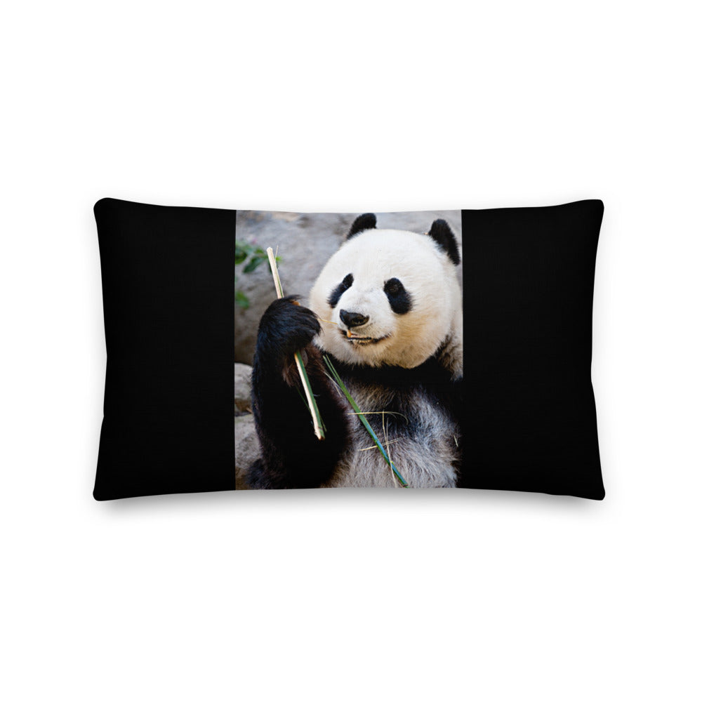 Premium Stuffed Pillow - Happy Bamboo Panda