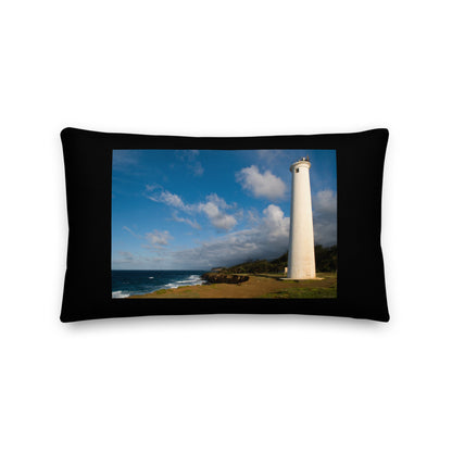 Premium Stuffed Pillow - North Point Lighthouse, Hawaii, Big Island