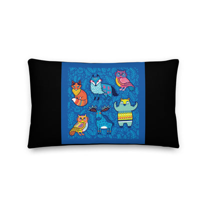 Premium Stuffed Pillow - Hygge Blue Moose, Foxes, Owls & a Bear