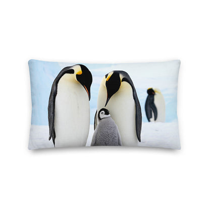 Premium Stuffed Pillow - Emperor Penguin Family