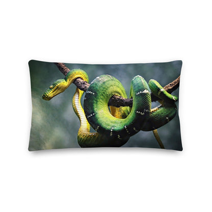 Premium Stuffed Pillow - Green Tree Python