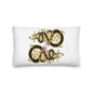 Premium White Pillow - Viking Dragon Tangled in Celtic Knots