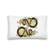 Load image into Gallery viewer, Premium White Pillow - Viking Dragon Tangled in Celtic Knots
