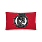 Premium Red Stuffed Pillow - Viking Warship Dragon Head in Runic Circle