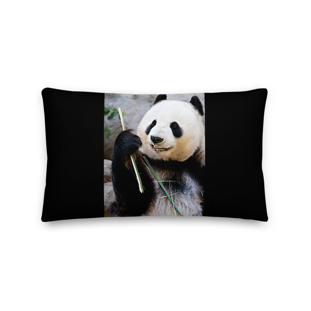 Premium Stuffed Pillow - Happy Bamboo Panda