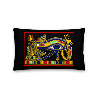 Premium Stuffed Pillow - Eye of Horus on Papyrus - Color Restoration