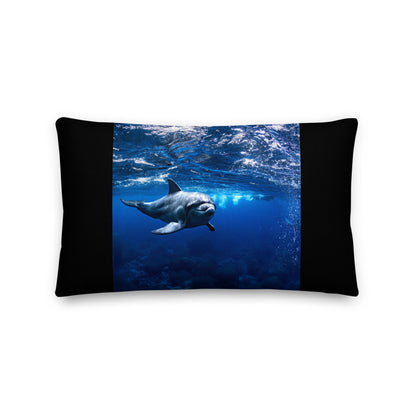 Premium Stuffed Pillow - Dolphin Diving