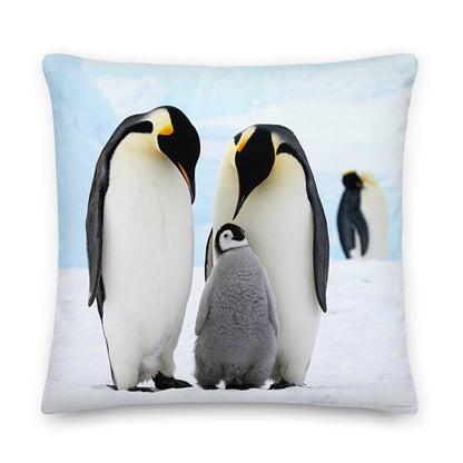 Premium Stuffed Pillow - Emperor Penguin Family