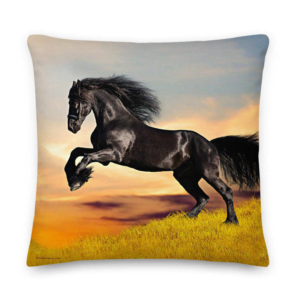 Premium Stuffed Pillow - Friesian Lift Off
