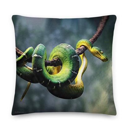 Premium Stuffed Pillow - Green Tree Python