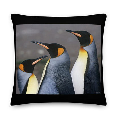 Premium Stuffed Pillow - Three Emperor Penguins