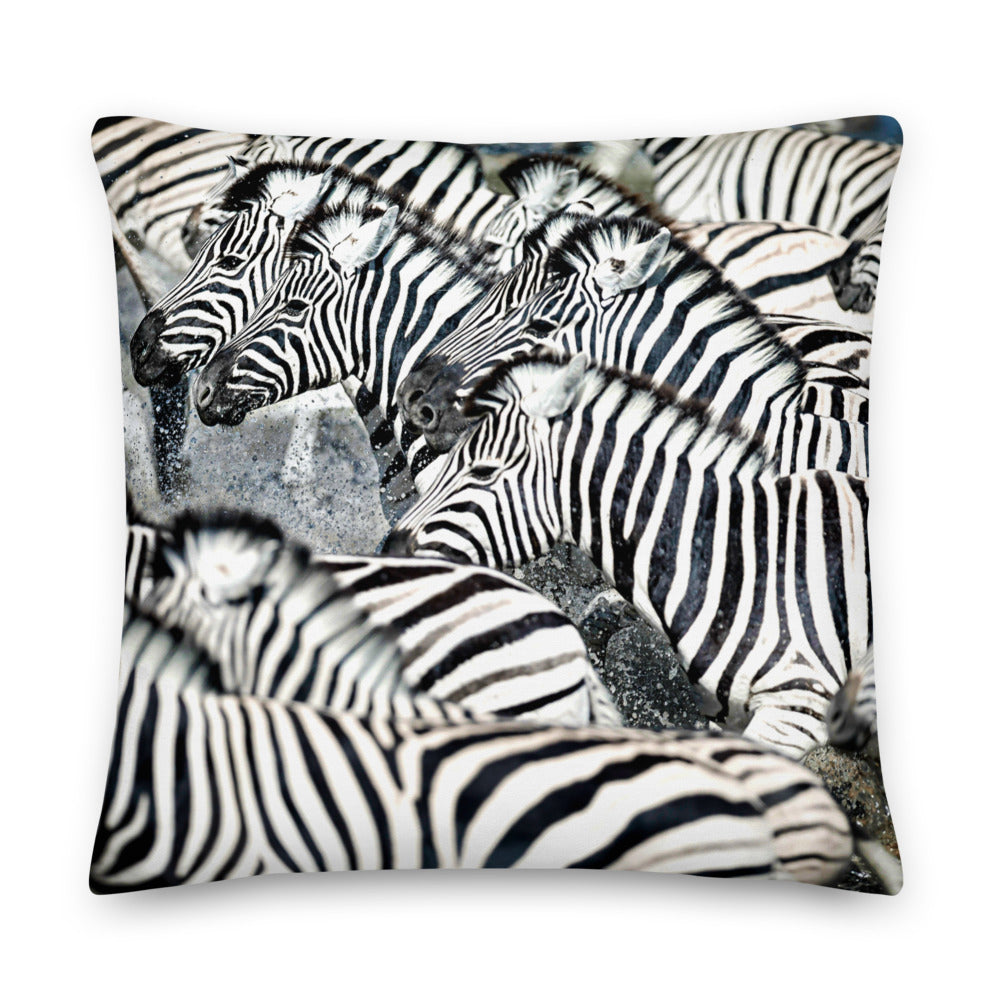 Premium Stuffed Pillow - Zebra Splash