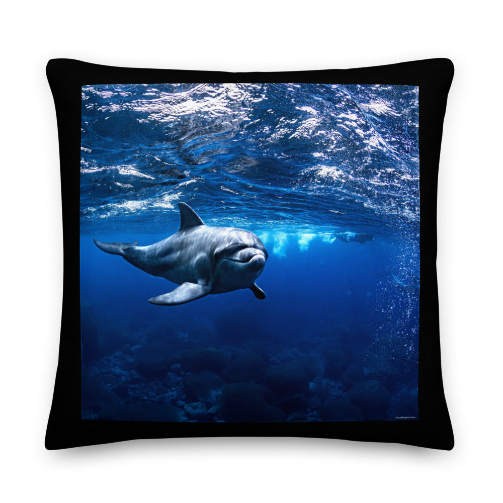 Premium Stuffed Pillow - Dolphin Diving