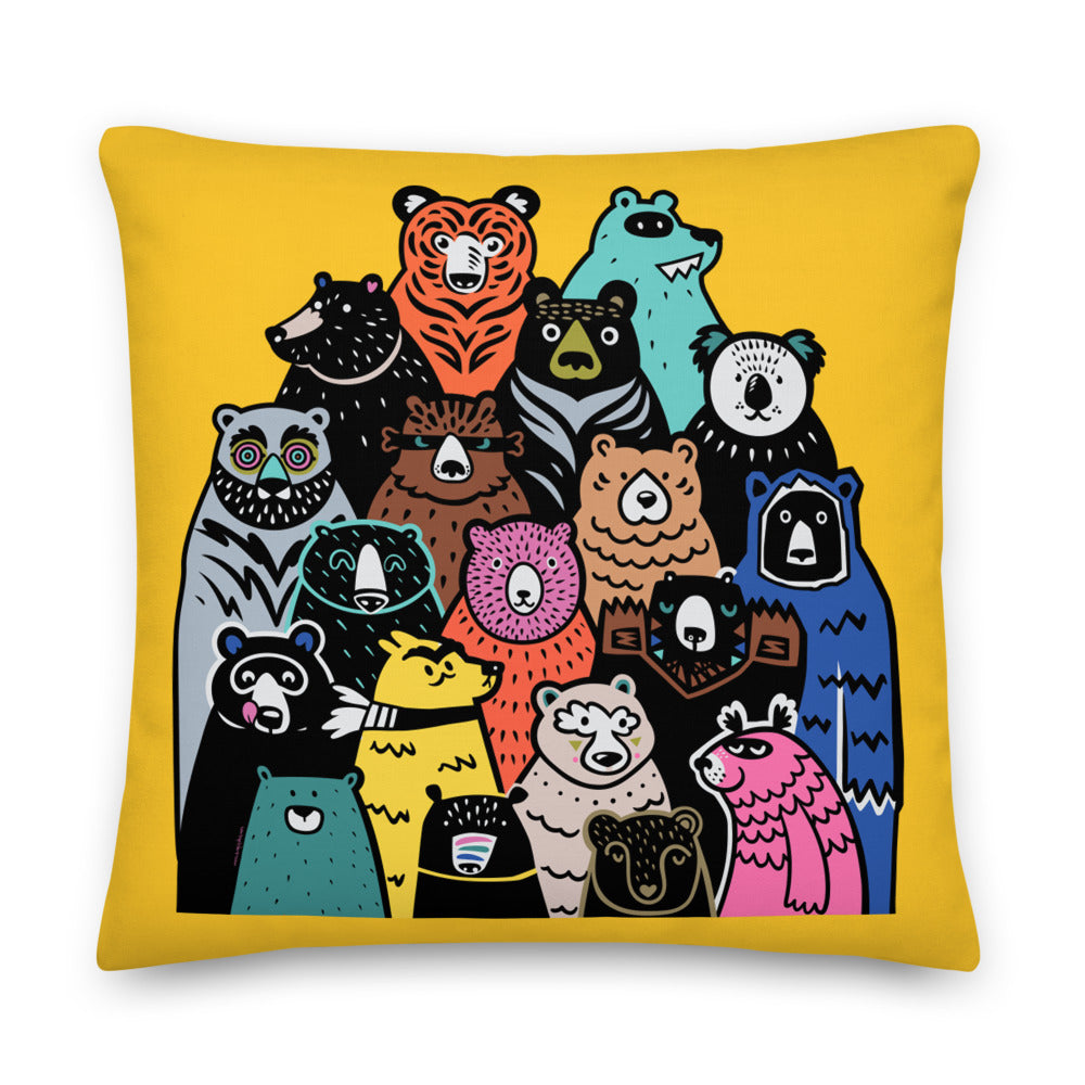 Premium Stuffed Pillow - A Band of Bears