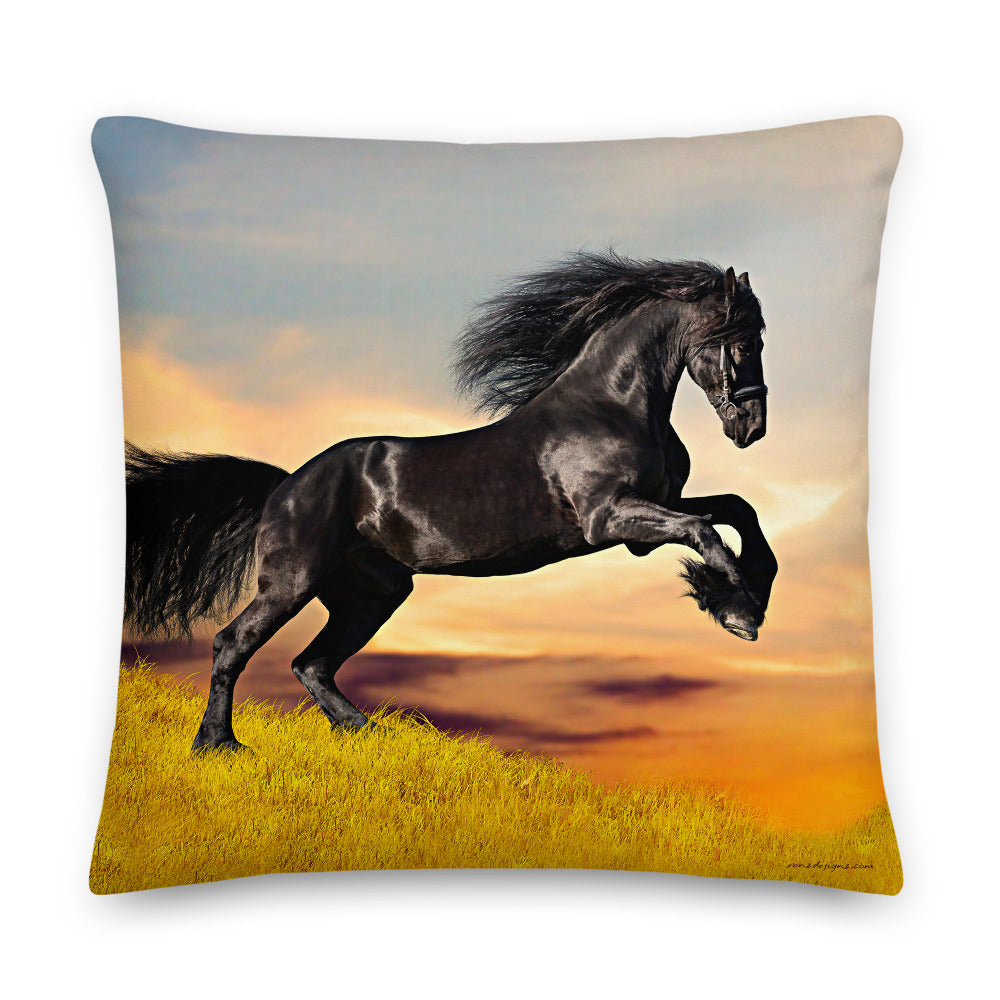 Premium Stuffed Pillow - Friesian Lift Off