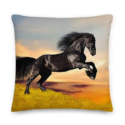 Premium Stuffed Pillow - Friesian Lift Off
