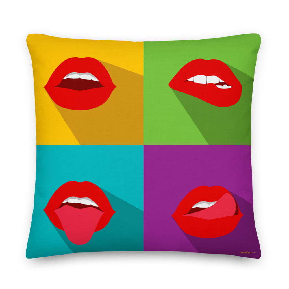 Premium Stuffed Pillow - Pop Lips