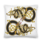 Premium White Pillow - Viking Dragon Tangled in Celtic Knots