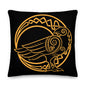 Premium Stuffed Pillow - Odin's Raven on a Crescent Moon