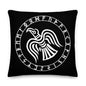 Premium Black Pillow - Odin's Crow Flying North NW