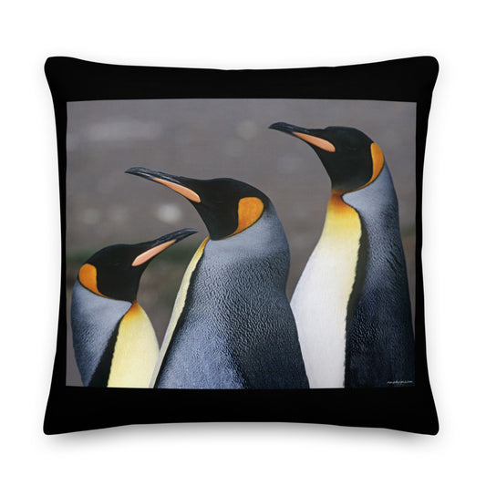 Premium Stuffed Pillow - Three Emperor Penguins