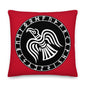 Premium Red Pillow - Odin's Crow Flying North NW