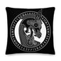 Premium Black Stuffed Pillow - Viking Warship Dragon Head in Runic Circle