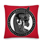 Premium Red Stuffed Pillow - Viking Warship Dragon Head in Runic Circle