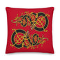 Premium Red Pillow - Viking Dragon Tangled in Celtic Knots