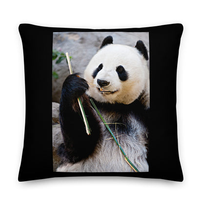 Premium Stuffed Pillow - Happy Bamboo Panda