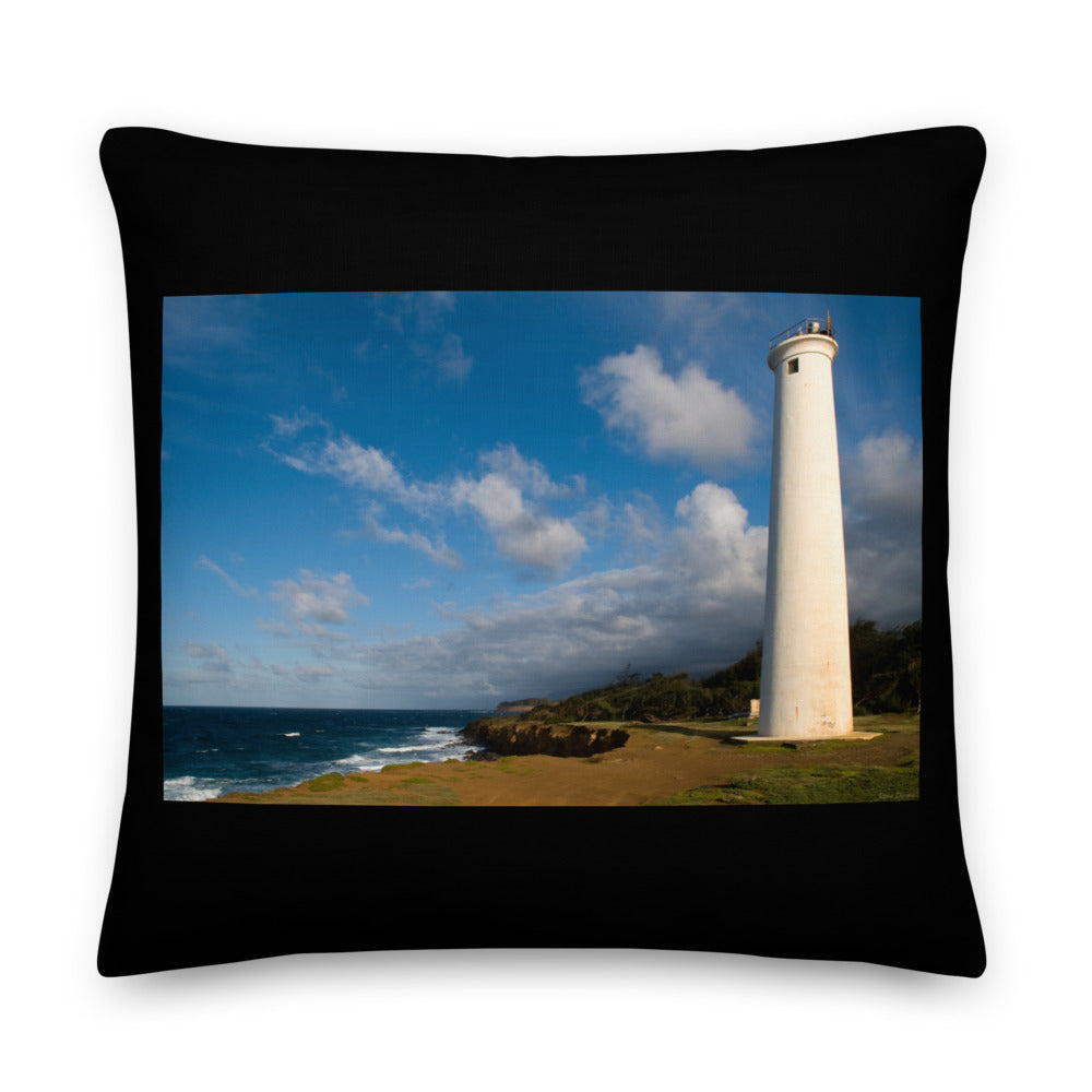 Premium Stuffed Pillow - North Point Lighthouse, Hawaii, Big Island