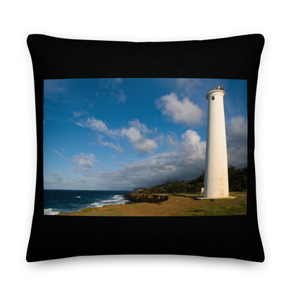 Premium Stuffed Pillow - North Point Lighthouse, Hawaii, Big Island