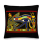 Premium Stuffed Pillow - Eye of Horus on Papyrus - Color Restoration