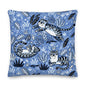 Premium Stuffed Pillow - Cavorting Blue Tigers