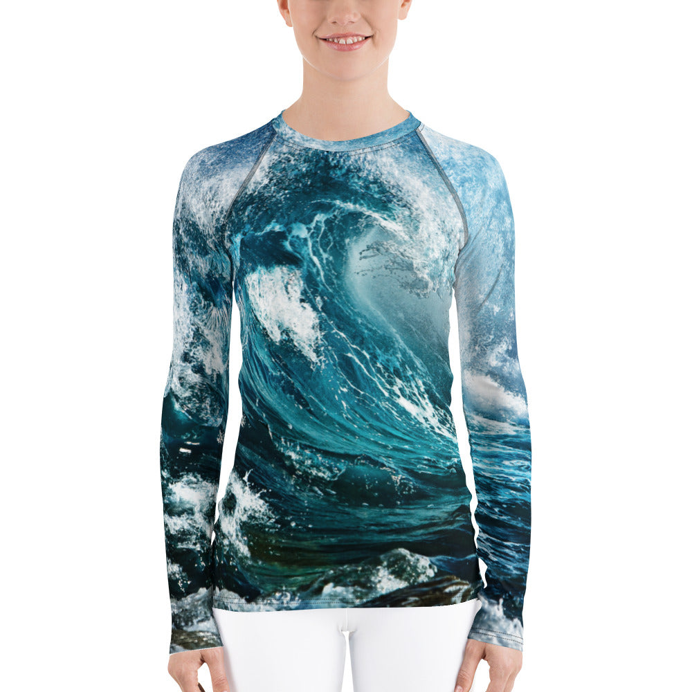 Waves of Serenity - Women's Long Sleeve Shirt - Old
