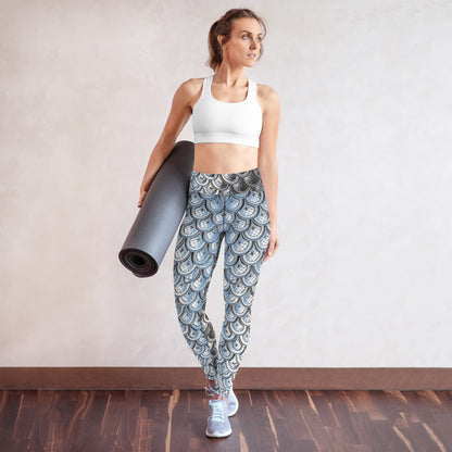 Custom Yoga Leggings - Metal Scale Design