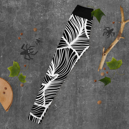 Black & White Leaf - Woman's Leggings