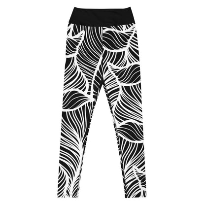 Black & White Leaf - Woman's Leggings