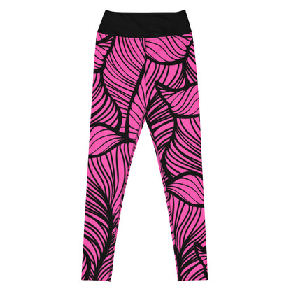 Dark Pink Leaf - Woman's Leggings